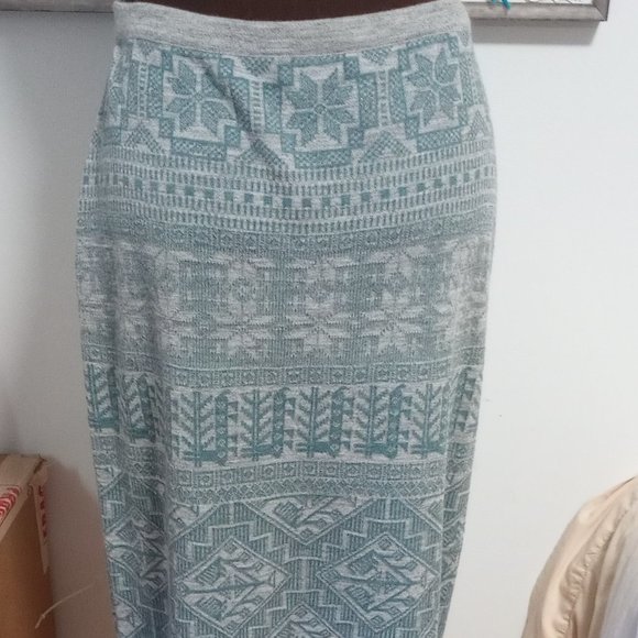 Peruvian Connection Skirts Peruvian Connection Blue Grey Patterned